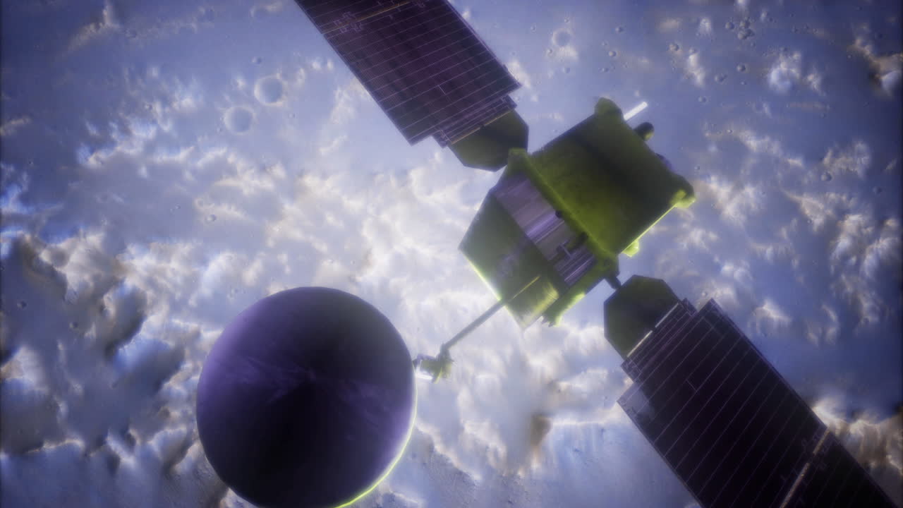 Global surveyor spacecraft exploring the martian atmosphere and surface