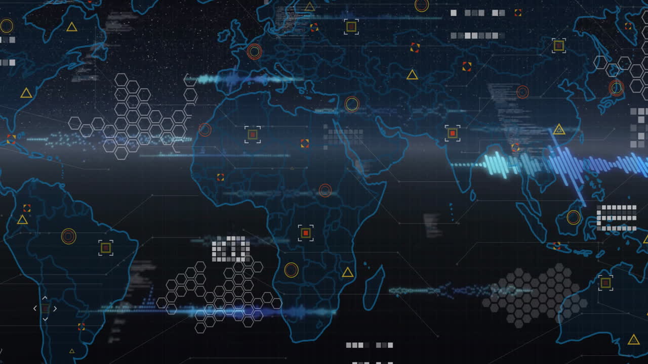 Animation of network of connections over world map