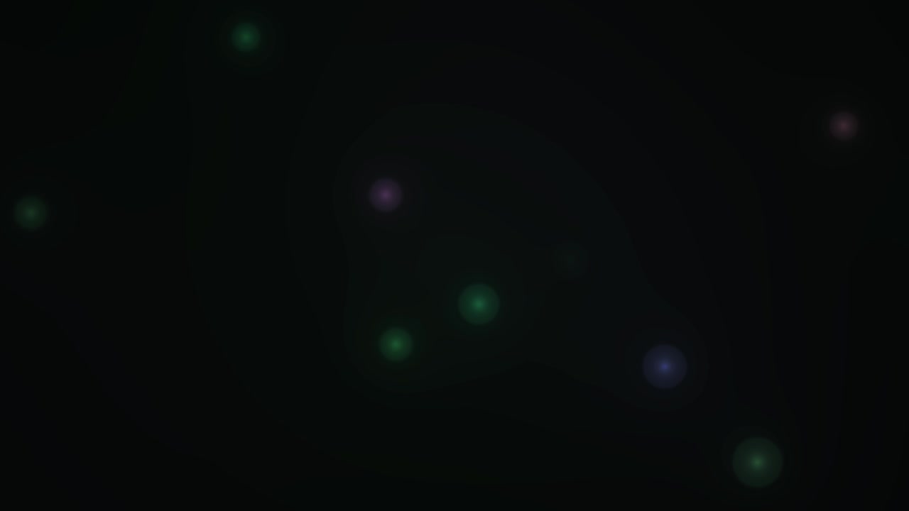 Colorful Light Flares and Bokeh Particles on Dark Background