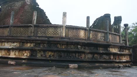 12th century endemic building called watadage surrounding pagoda in sri lanka at unesco world heritage site