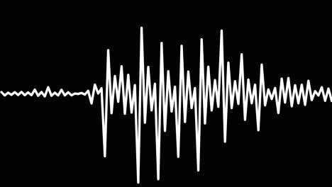 animation of old retro analog white waveform on black background