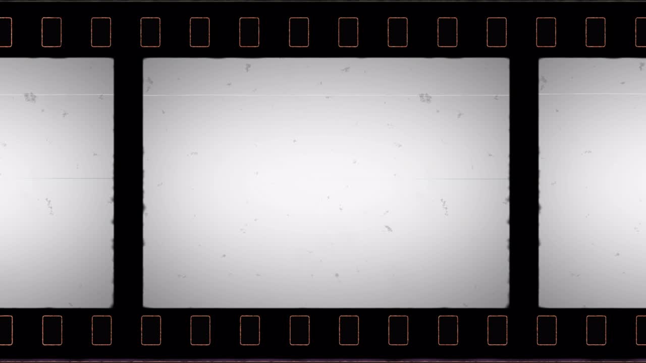 marco de película de vista con agujero de engranaje y ruido, polvo, pelo, arañazos