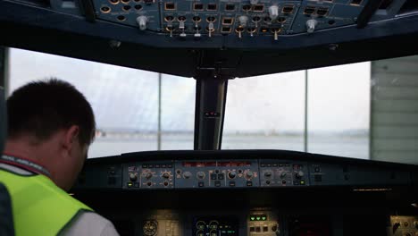vista de la cabina del avión