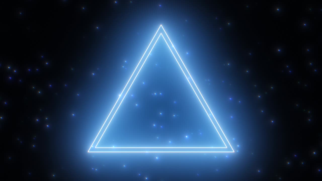 simple parpadeante láser de neón forma de triángulo eléctrico superposición brillante - 4k sin costuras vj bucle de movimiento animación de fondo