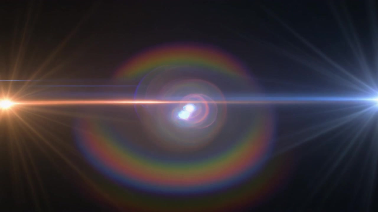 Cinematic Lens Flare Moving Across Dark Background