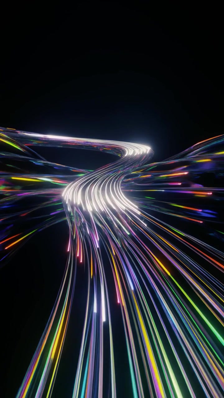 Grafica in movimento astratta di scie luminose colorate