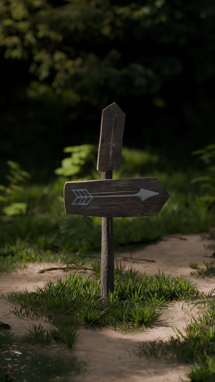 Directional Sign in Forest