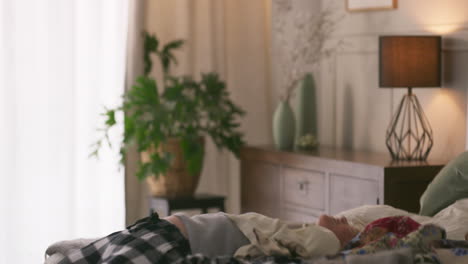 person in bedroom