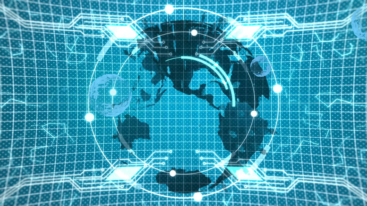 Animation of scope scanning over spinning globes