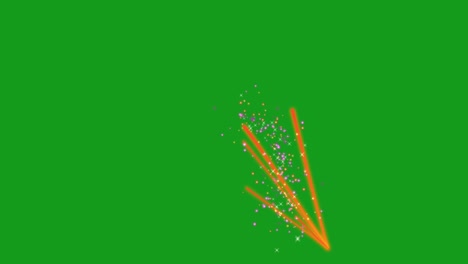 gráficos de movimiento de fuegos artificiales con fondo de pantalla verde