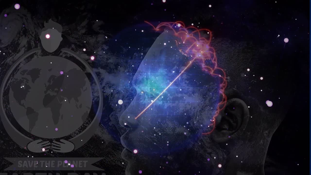 animación del globo con conexiones y puntos que se mueven sobre el perfil de un hombre afroamericano