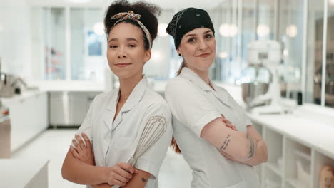 team, chef and women smile with arms crossed