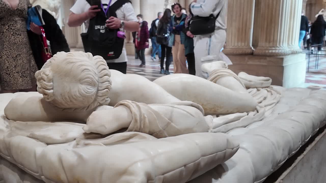 Reclining Marble Statue at the Louvre Museum