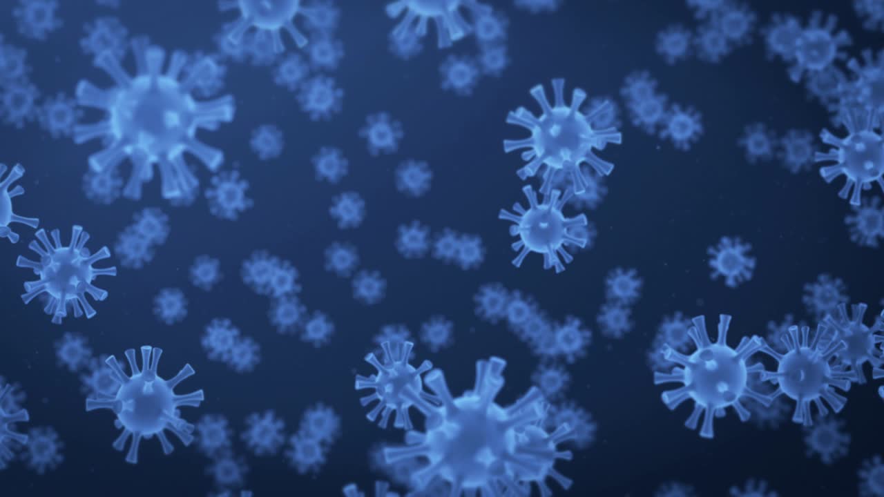 Virus particles Coronavirus concept loop