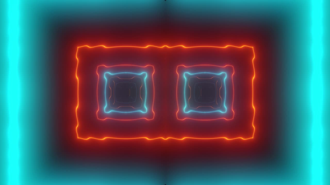 Neon Geometric Frame Pattern