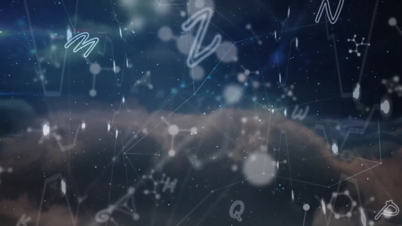 분자의 애니메이션, 연결의 네트워크와 글자