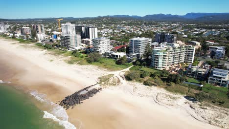 suburb of palm beach on gold coast in queensland, australia - aerial shot