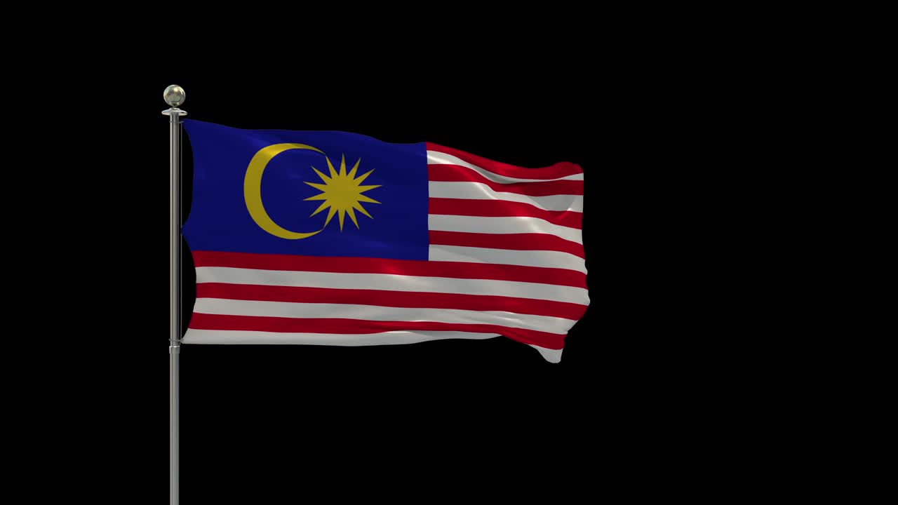 Malesia Varie bandiere sventolanti Bandiera nazionale su asta, Bandiera da tavolo