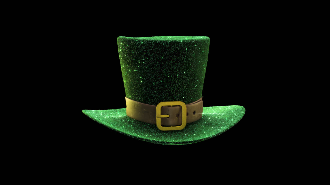 Bucle de un sombrero de leprechaun verde brillante, perfecto para las celebraciones y festividades del Día de San Patricio, con