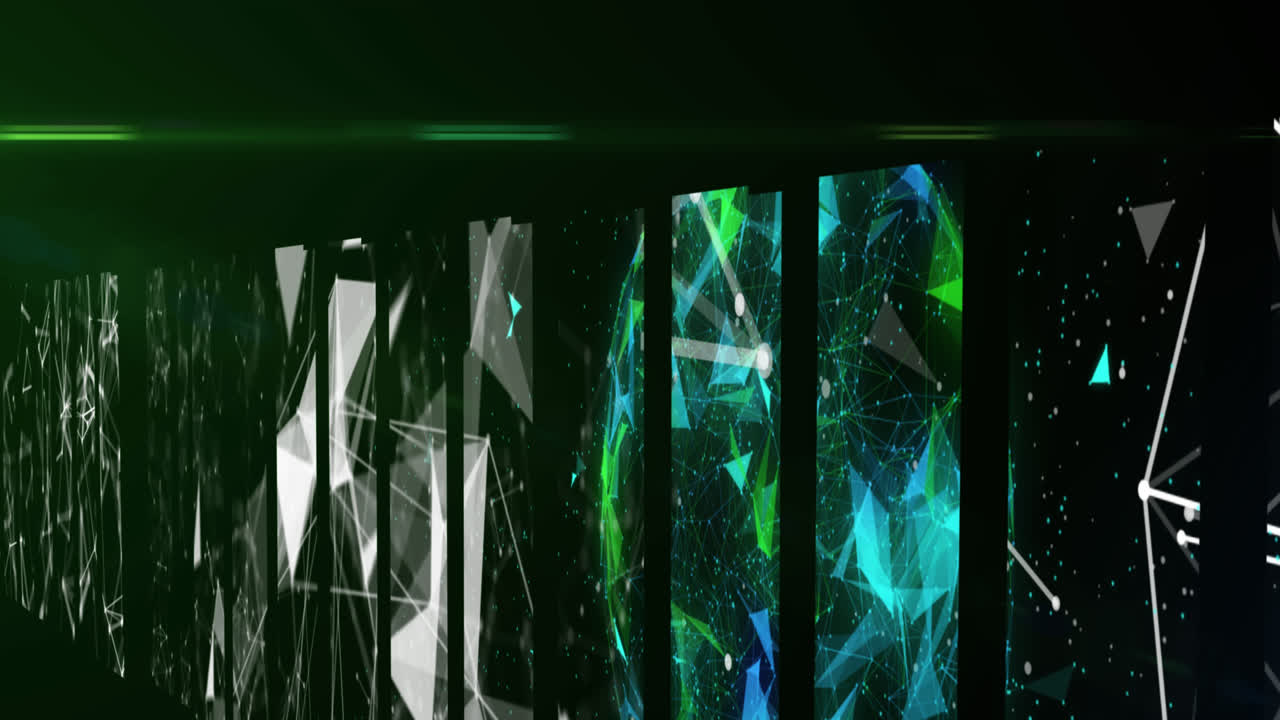 초록색 배경에 있는 모양의 애니메이션