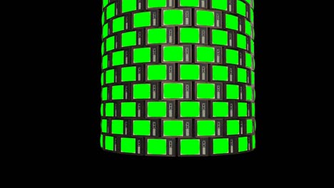 televisión vieja pantalla verde pantalla de maqueta de fondo vintage retro de los años 80 90 capaz de buclear sin problemas 4k
