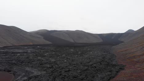 fagradalsfjall volcano black lava fields and ashen slopes, iceland