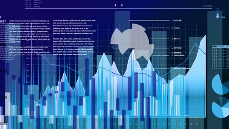 Animation-Der-Datenverarbeitung-Mit-Blauer-Linie-Und-Statistikaufzeichnung