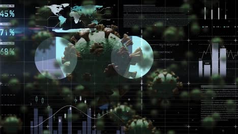 Animation-Von-Covid-Zellen-Und-Statistikverarbeitung