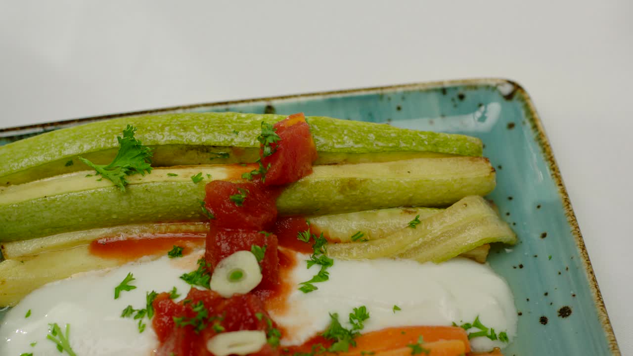 클로즈업 긴 채소 애피테이저