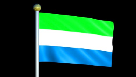 gran bandera animada en bucle de sierra leone