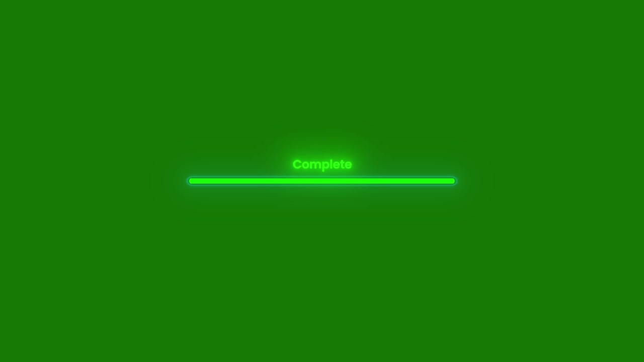 Digital Progress Bar Verifying and Completing on Green Screen