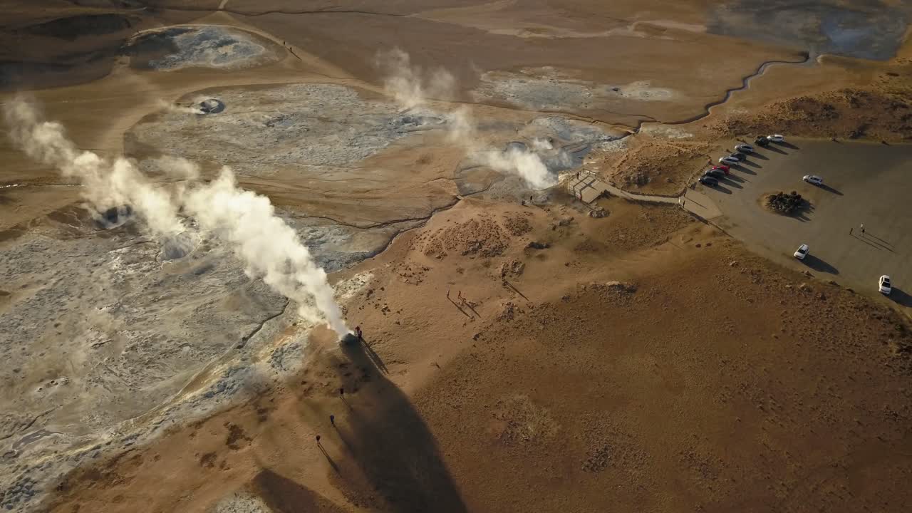 vista aérea de la zona geotérmica en islandia