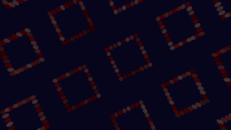 Symmetrical pattern of green squares on a dark background. The grid-like arrangement features various shades of green forming a mirror-image design on each side
