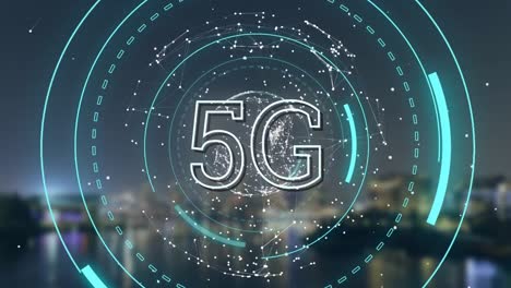 5-G-Werden-Auf-Einem-Rotierenden-Globus-Angezeigt