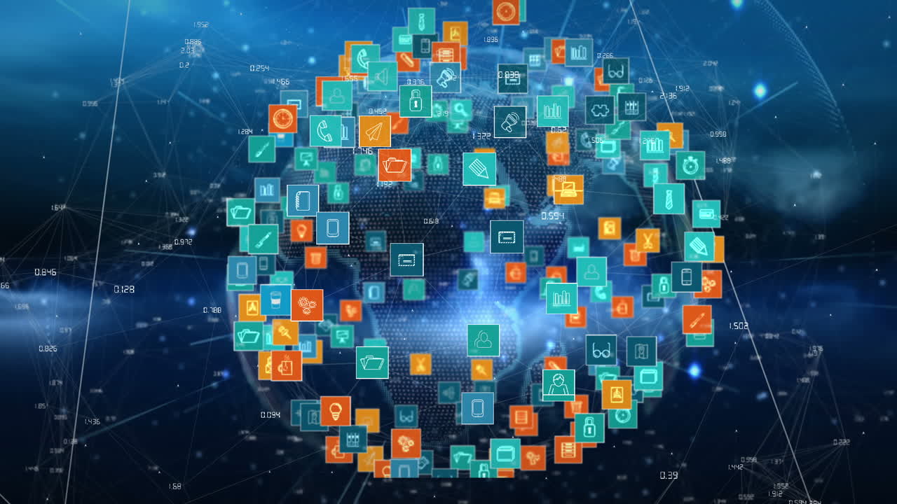 un globo comercial con iconos