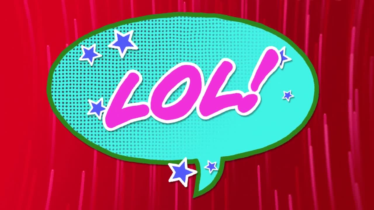 분홍색 배경에 lol 텍스트의 애니메이션