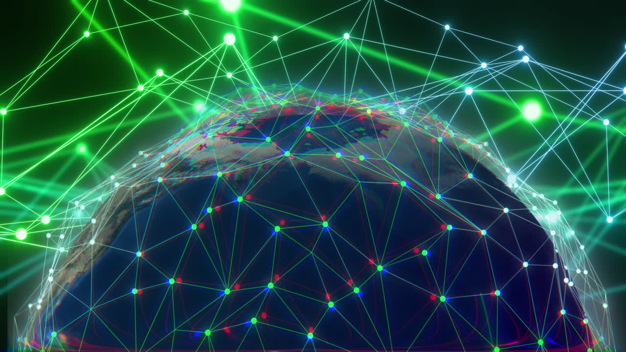 animación del globo con una red de conexiones