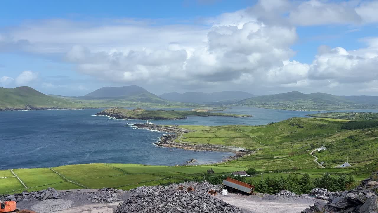 Ireland epic Locations landscape view from Valencia island slate quarries of The island and mainland in background