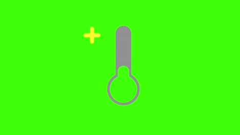 animación de un icono de muy baja temperatura en una pantalla verde