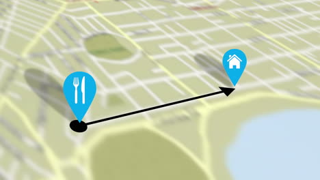 Food-order-delivery-from-restaurant-to-house-on-a-street-map-animation