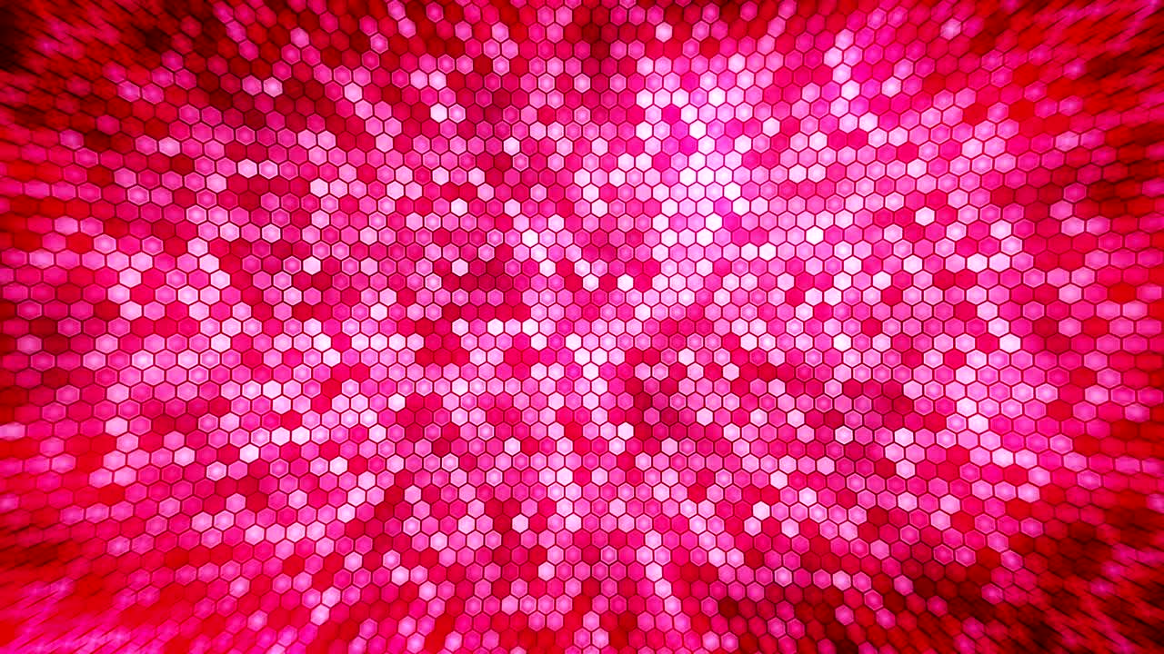 Red electric lightning honeycomb background. Glowing electric hexagon with shining light. Business technology loop animation.