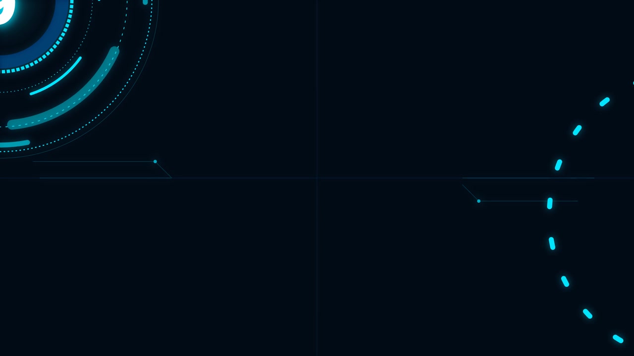 Abstract Digital HUD Interface with Rotating Circular Elements