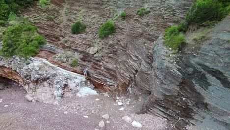 coastal cliff with layered rocks