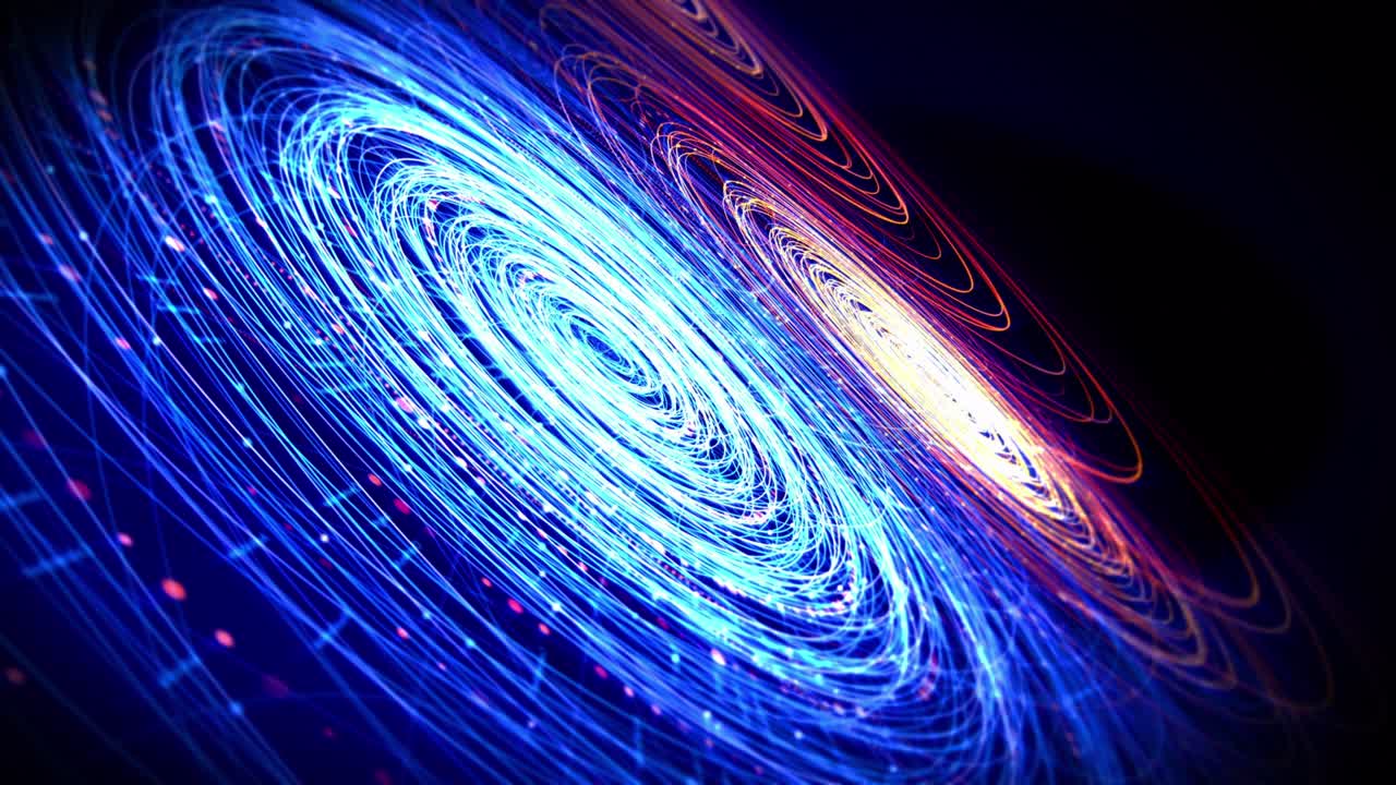 formas abstractas brillantes y coloridas que se mueven y giran lentamente con el espacio de copia.