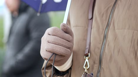 person holding umbrella in the rain