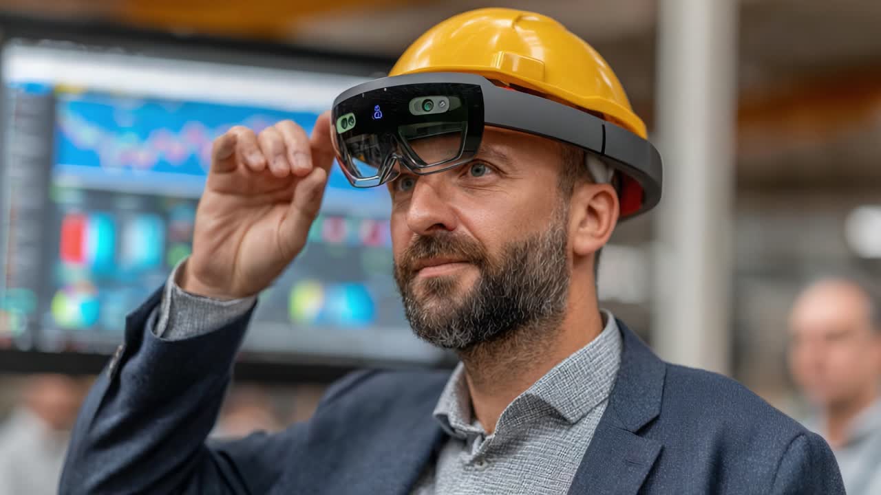Integrating Advanced Technology in Construction: A Professional Demonstrates Augmented Reality Solutions with a Safety Helmet and Smart Glasses