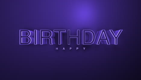 el mensaje de cumpleaños púrpura de neón irradia vibraciones de celebración.