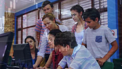 animación del procesamiento de datos en diversos estudiantes usando computadora