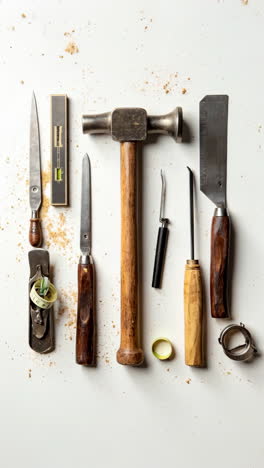 collection of woodworking and craft hand tools