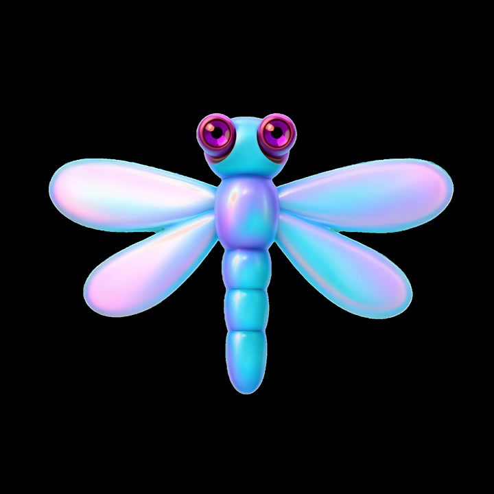 3D-animeret iridescent guldsmedefigur på sort baggrund